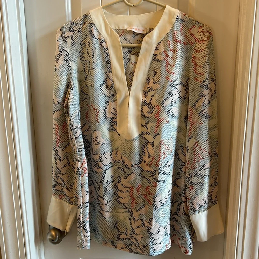 Tory Burch Dahlia Silk Jacquard Tunic size 2